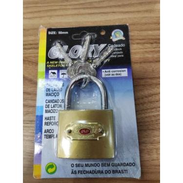 Imagem de Cadeado Dourado com 3 chaves  Glory 50mm