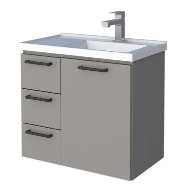 Imagem de Gabinete Para Banheiro Aço Ameixa 60 Cozimax Cinza Argila