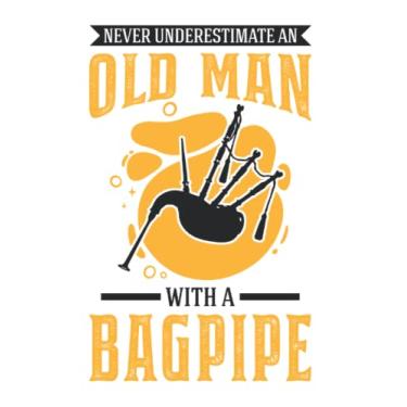 Imagem de Dudelsack Notizbuch: Dudelsack Alter Mann Dudelsackspieler / 6x9 Zoll / 120 linierte Seiten