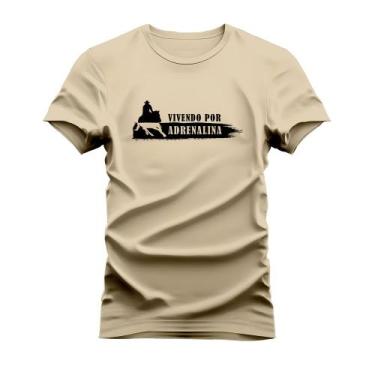 Imagem de Camiseta Plus Size Manga Curta Gola Redonda Vivendo Por Adrenalina - V