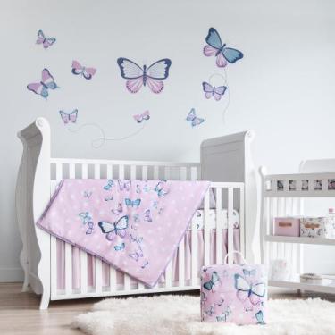 Imagem de Conjunto de Cama de Berço MY LITTLE ZONE Butterfly para Meninas - 5 Pe