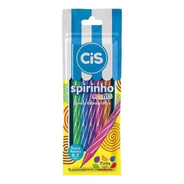 Imagem de Kit Caneta Esferográfica Spirinho Scents 57342 0.7mm 5 Cores com Cheir