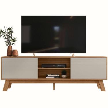 Imagem de Rack Bancada Para Tvs Ate 70 Dubai Nature Off White Plla