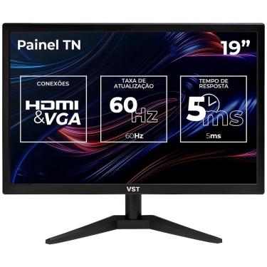 Imagem de Monitor LED 19, VST 60Hz, 19 Polegadas, HD, 5ms, HDMI/VGA, VST-VST19-BL01