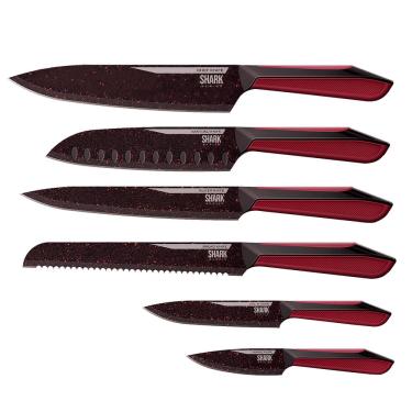 Imagem de Conjunto de 6 Facas Polishop Ichef Special Cut Vermelha | Ichef