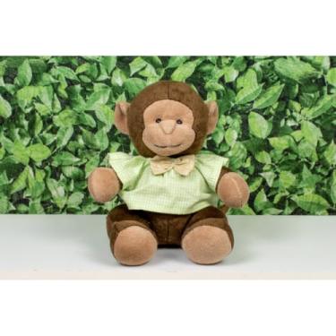 Imagem de PELUCIA SAFARI MACACO 18 CM, PARA DECORAÇÃO (Camiseta e gravata xadrez de verde)