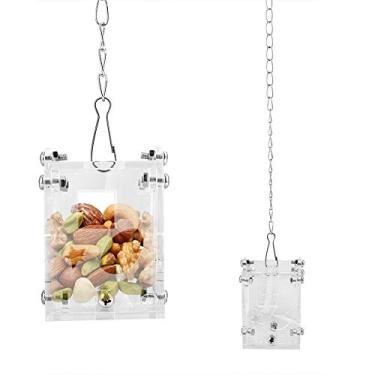 Imagem de Alimentador de animais de estimação de papagaio acrílico Cesta de alimentos Brinquedos de quebra-cabeça de alimentação Legumes de frutas de amendoim, Acrílico de qualidade