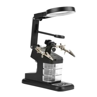 Imagem de Lupa de Mesa USB Akozon 3X / 4,5X / 25X Com Ferro de Solda Elétrico, Braçadeira Multifuncional e Gaveta - Ideal para Artesanato, Reparos e Trabalhos de Hobby (Akozonto863kgin5-01)