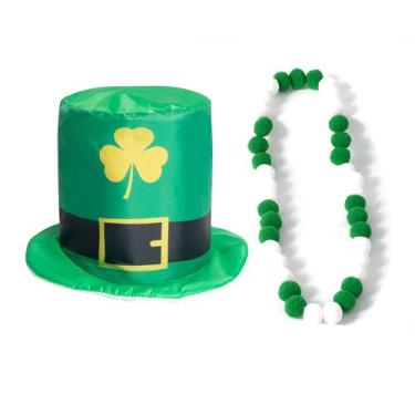 Imagem de REU GLOBAL St Patricks Outfits Toucas elásticas de tricô para mulheres e homens, acessório de fantasia de desfile (gorro)