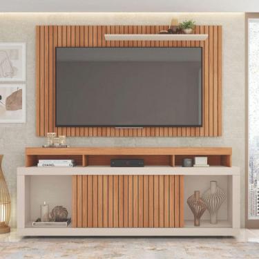 Imagem de Rack Com Painel New Oscar Tv Até 65 Polegadas Caemmun Freijo Com Off White