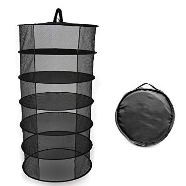Imagem de Cremalheira de Secagem de Malha, Rede de Secagem de Cesta Suspensa, Diâmetro de 600mm, para Plantas de Botões de Flores de Ervas (4, 6, 8 camadas) (6 camadas)