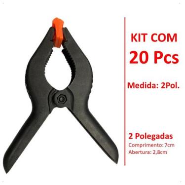 Imagem de Kit 20 Grampo Pregador 2 Pol. Garra Pinça Presilha Grampo Foto Marcena