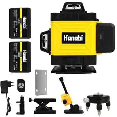 Imagem de HANABI Nível Laser 4D de 16 Linhas Alcance 30m 2 Baterias 2400mAh Recarregável Controle Remoto Precisão Profissional
