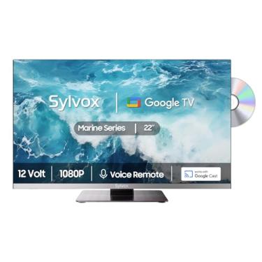 Imagem de SYLVOX 12 Volt TV, 22 Smart TV with DVD Player Built in, 1080P Android TV with Google Play, ATSC NTSC WiFi Bluetooth HDMI USB, AC/DC Powered, 12V TV for RV Camper Boat Coastal Home (Mari
