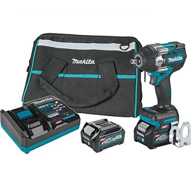 Imagem de Makita GWT08D 40V Max XGT Brushless Lithium Ion Cordless 4 velocidades Mid-Torque 1,27 cm. Kit de chave de impacto de acionamento quadrado com bigorna de detentor e 2 baterias (2,5 Ah)