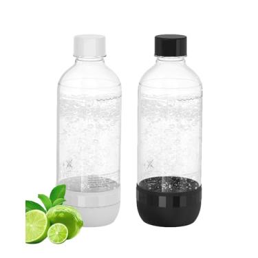 Imagem de OiDiPi Garrafas de refrigerante, garrafas de água com gás reutilizáveis sem BPA de 1 litro, garrafas de carbonatação reutilizáveis, garrafa de substituição para máquina de refrigerante, pacote com 2