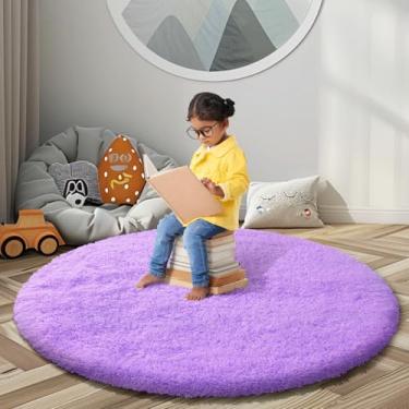 Imagem de Tapetes circulares super macios para meninas, castelo de princesa, barraca de brincar, 3 diâmetros, tapetes circulares para quarto de crianças, decoração de quarto de bebê, tapetes redondos felpudos,