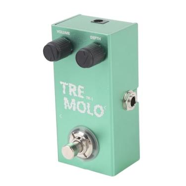 Imagem de Pedal de efeitos de guitarra tremolo, pedais de tremolo para efeitos de guitarra elétrica True Bypass, pedal de efeitos de tremolo de guitarra com luz LED,entrada e saída de 6,35mm