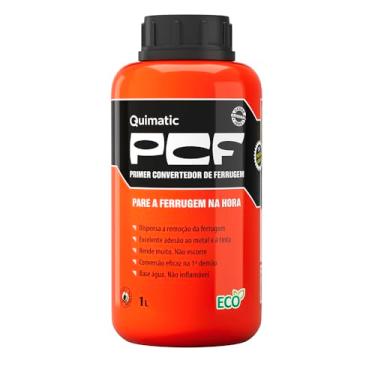 Imagem de PCF Fundo Convertedor de Ferrugem 1 Litro Quimatic Tapmatic, marrom