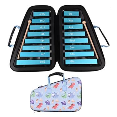 Imagem de 16 Observe o Xilofone Glockenspiel para Crianças, Instrumento de Percussão de Placa de Alumínio Com Estojo, Marlets, Brincar Com Pais, Desenvolvimento de Senso Musical (Preto) (Azul)