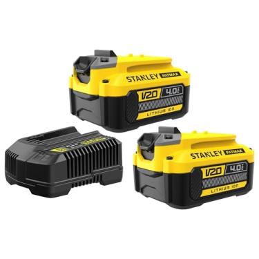 Imagem de Stanley Kit com 2 Baterias e Carregador, Ferramenta com Carregamento Eficiente de 4Ah, Modelo SCB244CK, 20V