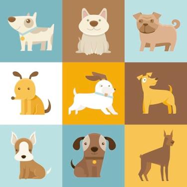 Imagem de Papel De Parede Adesivo Infantil Pet Cachorro Animal Desenho 5m