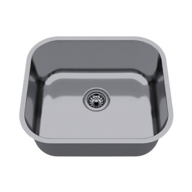 Imagem de Cuba de Inox para Cozinha N3 40x34x18cm Alto Brilho com Válvula Ghel Plus Cinza
