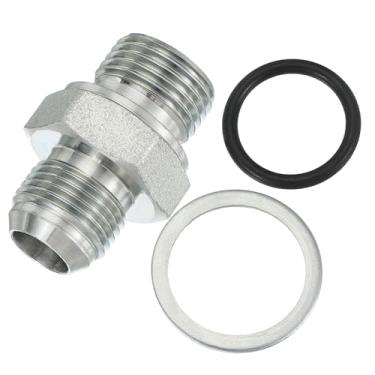 Imagem de PATIKIL Conectores de mamilo redutores hexagonais adaptador de tubo macho 3/10.2 cm alargamento 37° JIC x 1/5.1 cm BSPT macho, adaptador de bocal redutor de encaixe de tubulação encaixe hidráulico de