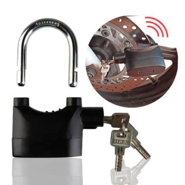 Imagem de Cadeado com Alarme Antifurto Sirene Moto Bike Patinete Prova D'água - 