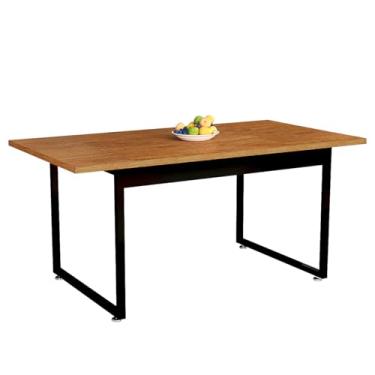 Imagem de Mesa Design Contemporâneo Estrutura Metálica Industrial com Tampo Retangular