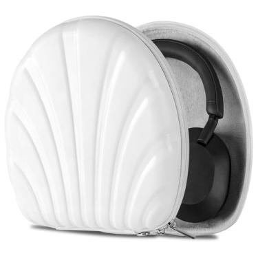 Imagem de Geekria Capa protetora para fone de ouvido compatível com Sony WH-CH710N, WH-1000XM5, WH-1000XM4, WH-1000XM3, MDR-1AM2, bolsa de transporte rígida de substituição com armazenamento de cabo (branca)