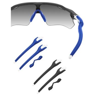 Imagem de HILEEN Braços brancos de substituição para óculos de sol Oakley Radar EV Path Pitch Advancer - preto + azul escuro