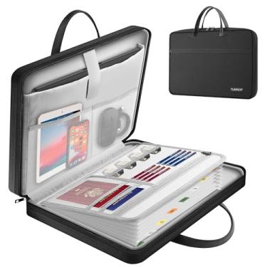 Imagem de TUNROP Bolsa para laptop, capa para laptop de 15,6 polegadas com 13 bolsos organizador de arquivos sanfonados, bolsa de computador de tecido durável e repelente de água compatível com Lenovo, HP, Dell