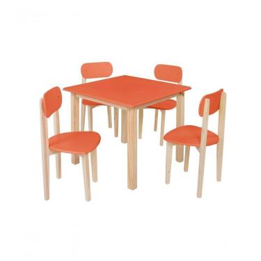 Imagem de Kit Colore Mesa Com 4 Cadeiras Infantil Laranja