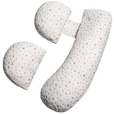 Imagem de MINJING Travesseiro de gravidez, almofadas de maternidade ajustáveis para dormir, travesseiro de corpo para costas presentes de gravidez para mães de primeira viagem