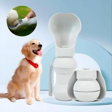 Imagem de Bebedouro Pet Dobrável Silicone Com Calça Branco 300ml - ShopMix