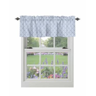 Imagem de Cortina para janelas vintage medievais flores haste bolso sanefa tratamentos de janela abstrato floral cortinas curtas para cozinha janelas sala de estar quarto decoração 106,66 x 30,5 cm