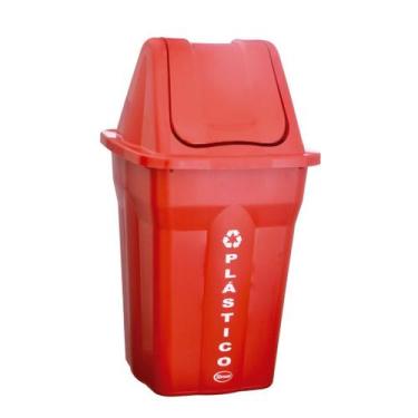 Imagem de Lixeira Com Tampa Basculante Resistente Plástico 60 Litros - Plásticos
