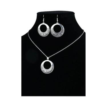 Imagem de Conjunto de Brincos e Colar com Pingente de Metal - Estilo Étnico, 231