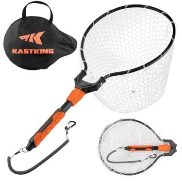 Imagem de KastKing Rede De Pesca Titanet 26", Malha Silicone Transparente Sem Anzol, Cabo Alumínio Durável, Pegada Antiderrapante Alta Visibilidade, Bolsa Armazenamento Compacta E Cordão, Ideal Para Em Caiaqu