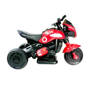 Imagem de Mini Moto Elétrica Infantil 750, 3 Rodas, Esportiva, Vermelha e Preta, WD
