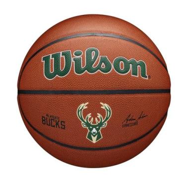 Imagem de Bola Basquete Wilson NBA Mil Bucks Unissex WTB3100XBMIL, Laranja, Verd