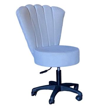 Imagem de Cadeira Mocho Pétala Veludo Bege - In9 Decor