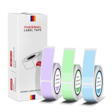 Imagem de ORGBRO Fita adesiva X1, papel de impressão de etiqueta térmica genuíno 0,47" × 1,144.8 cm (12 × 40 mm), substituição de fita de etiquetagem de escritório laminada padrão, 160 fitas/rolo, 3 rolos,