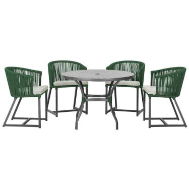 Imagem de Mesa com 4 Cadeiras de Jantar Roma 100cm e Noronha em Aluminío