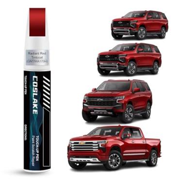 Imagem de COSLAKE Tinta de retoque de carro (revestimento vermelho radiante (GNT/WA170H)) para Chevrolet, kit de reparo de arranhões de pintura de carro, solução rápida e fácil de reparar, caneta removedor de