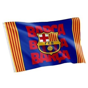 Imagem de Desert Cactus Bandeira do FC Barcelona Barça Futebol Futbol Futebol 100% Poliéster Interior Exterior 0,9 x 1,5 m Baner (Bandeira F)