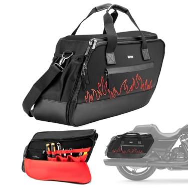 Imagem de Mofun Motorcycle Saddlebag Liner Bag Hard Saddlebag Organizer With Red Liner Compatible with Harley Touring Street Road Electra Glide Road King 1993-2025, 1 Bag