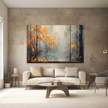 Imagem de Quadros Decorativos para Quarto Sala 90x60 Árvore Amarela Grande Escritório Hall