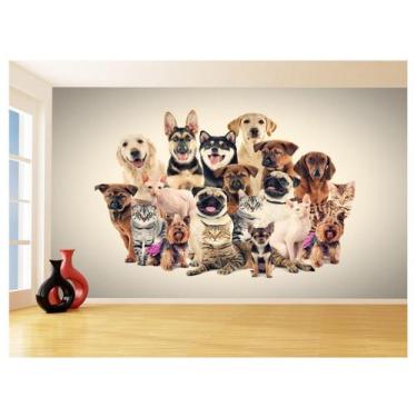 Imagem de Papel De Parede 3D Animais Cão Gato Petshop 3,5M Anm426 - Você Decora